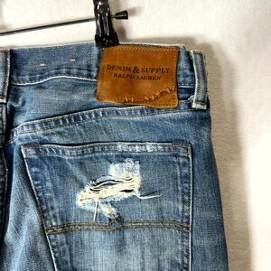 Vintage Denim & Supply Ralph Lauren Mens Button Fly Blue Jean Pants Size 33 x 32